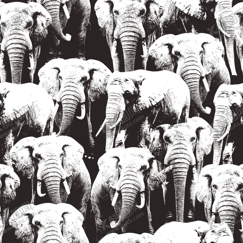 编号：66711306240944285730【酷图网】源文件下载-大牌花型大象