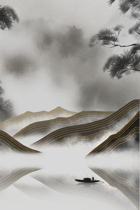 中国风山