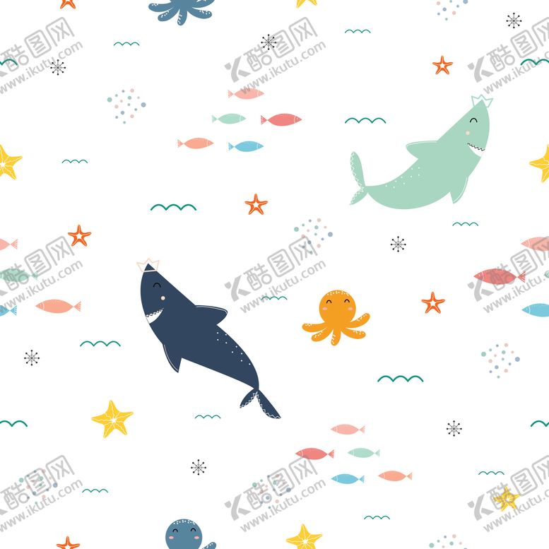 编号：07586209230515589487【酷图网】源文件下载-海洋生物图案