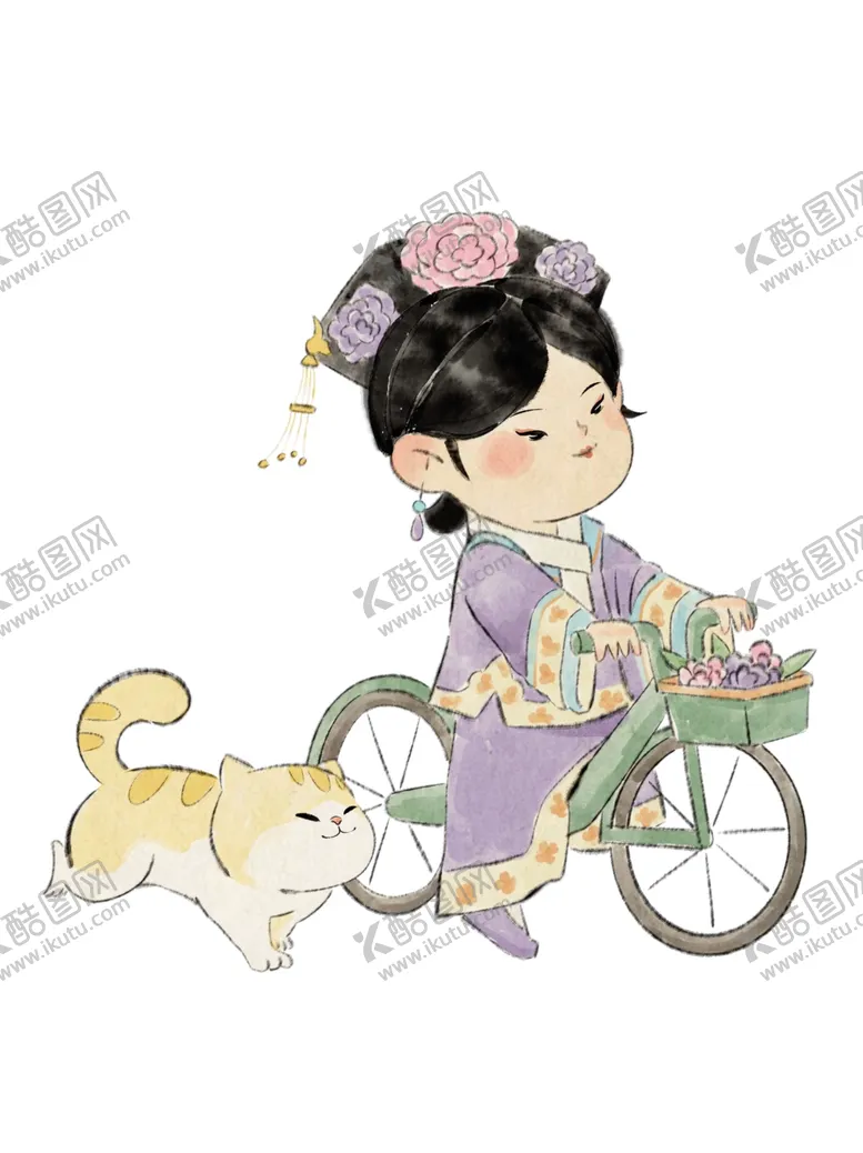 编号：83692512100717055051【酷图网】源文件下载-卡通古风美女