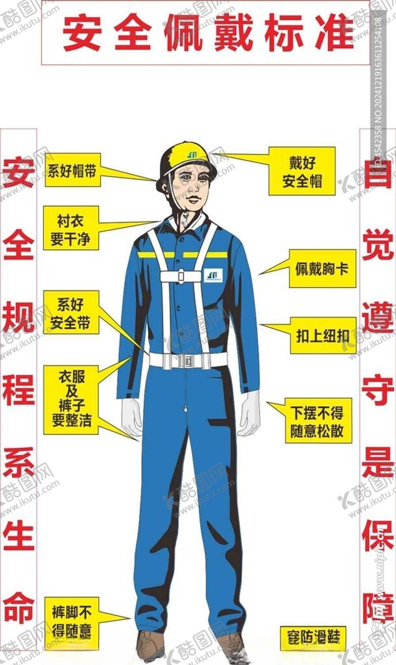 编号：10923302021901042142【酷图网】源文件下载-施工现场安全佩戴标准