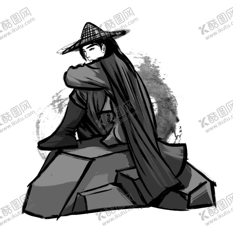 编号：55725305030045359630【酷图网】源文件下载-水墨武侠人物