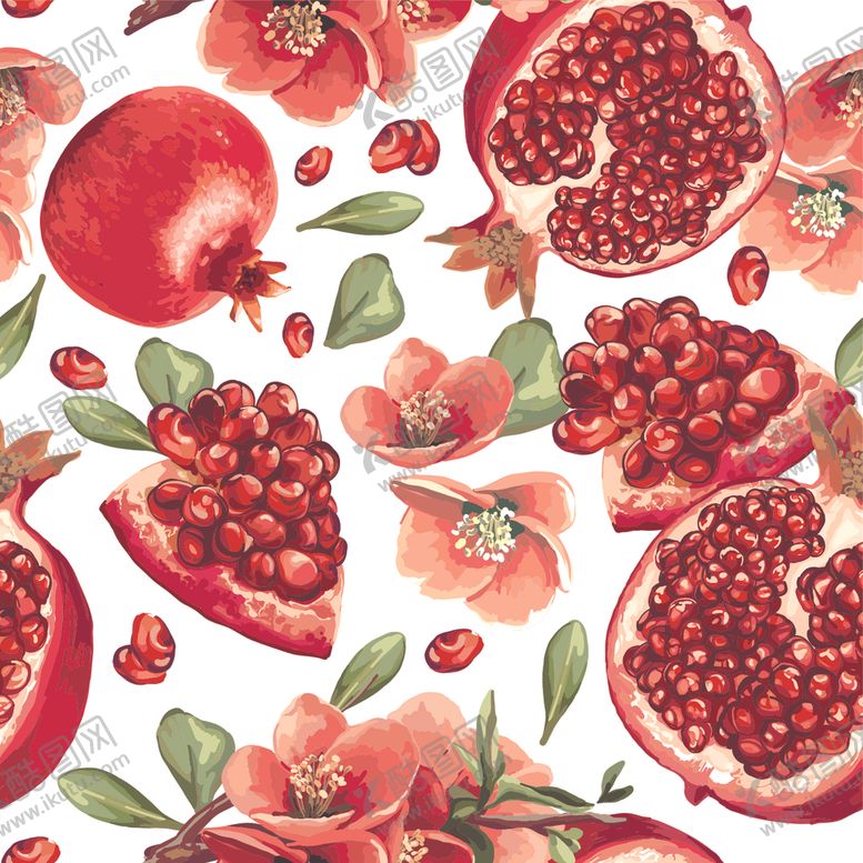 编号：19417909142025555275【酷图网】源文件下载-水彩水果石榴