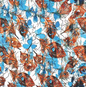 多彩昆虫图案印花布料