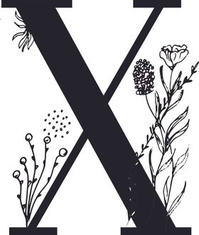 手绘花纹字母
