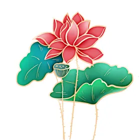 荷花素材中国风叶古风