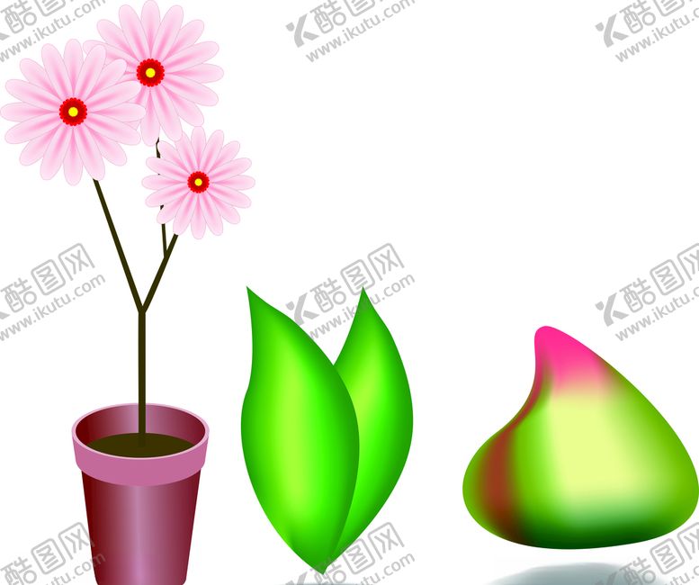 编号：49716207122327501374【酷图网】源文件下载-花盆树叶桃子