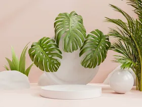 绿色清新电商主图展台背景素材3D立体运维营销背景3D