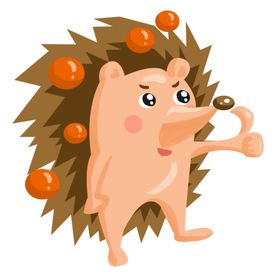 卡通手绘刺猬