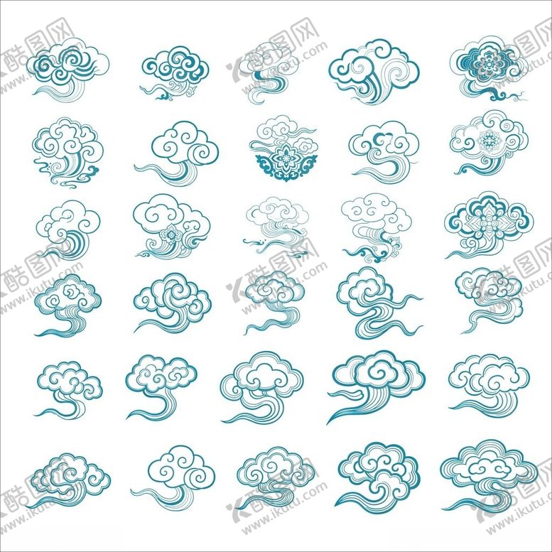 编号：87868011251618145698【酷图网】源文件下载-云朵图案集合