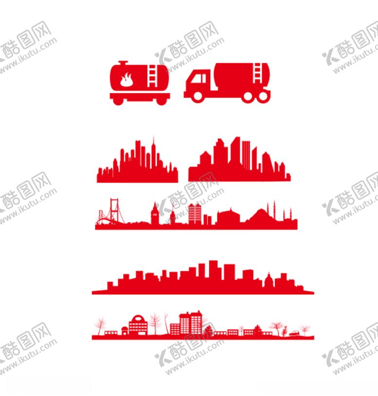 编号：92141406190651285684【酷图网】源文件下载-城市剪影红色