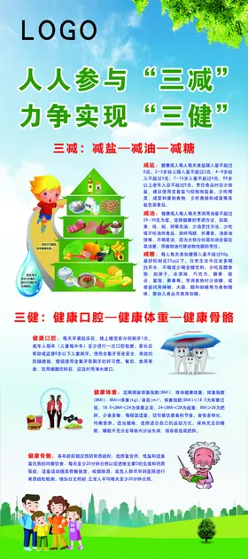医院三减三健展架