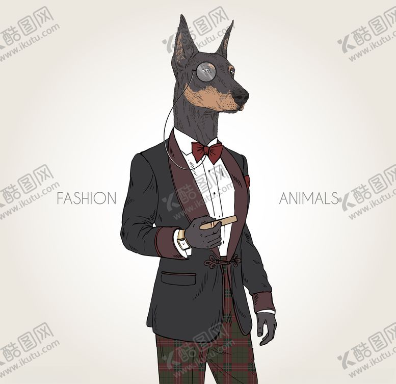 编号：41732510020116177721【酷图网】源文件下载-狼先生时尚动物