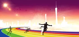 校园运动会背景秋季大学广告员工