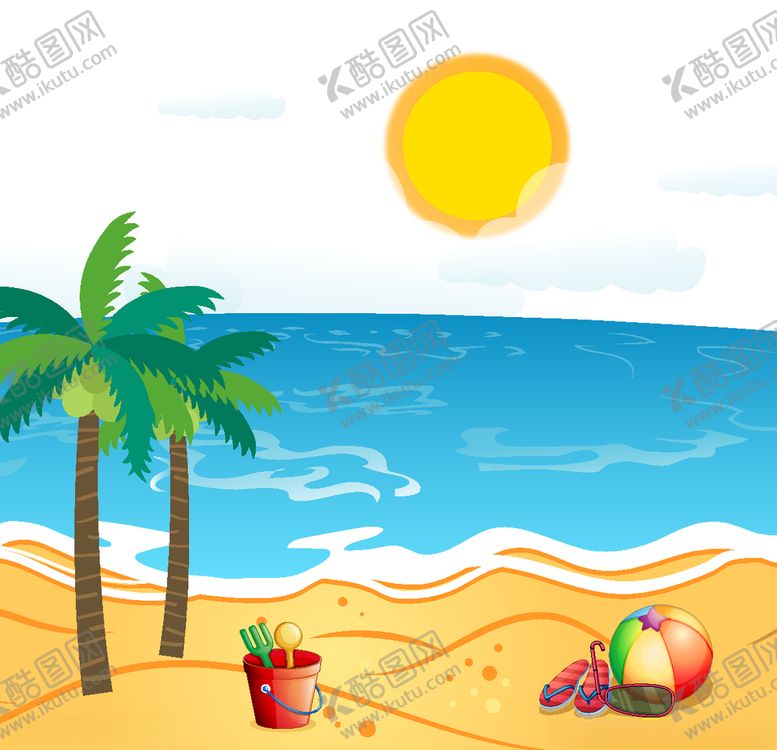 编号：20510406280742368093【酷图网】源文件下载-卡通海洋沙滩天空海岛背景