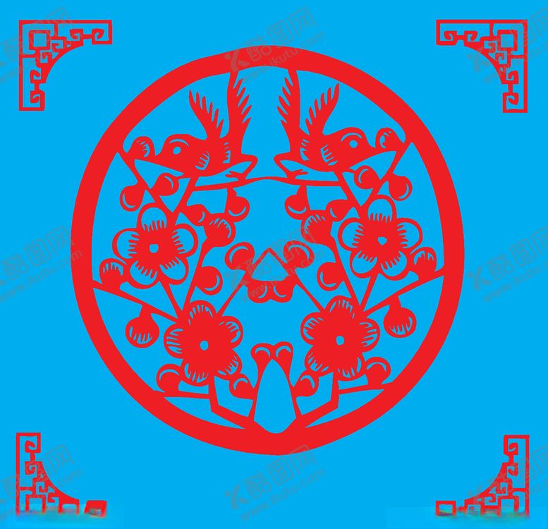 编号：90224204052159242231【酷图网】源文件下载-花鸟剪纸