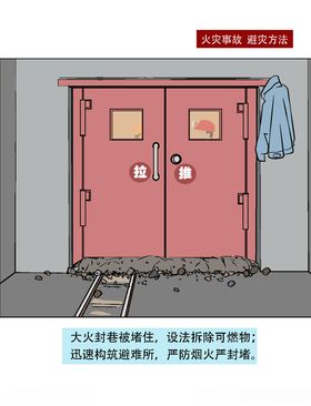 煤矿火灾避灾漫画