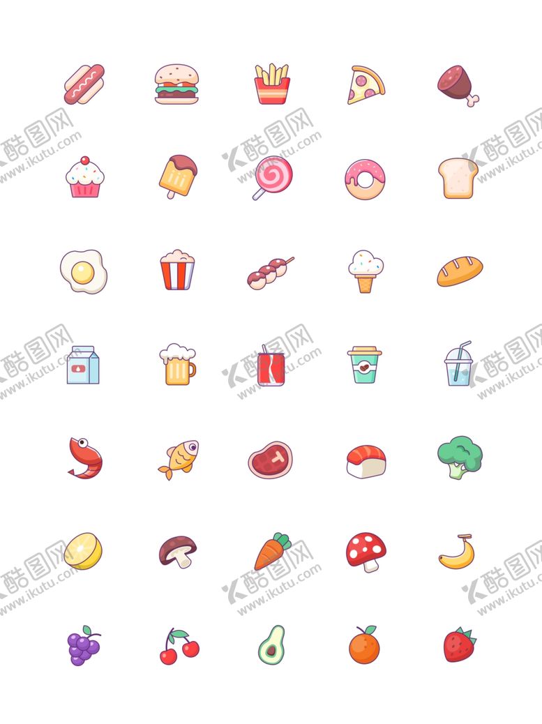 编号：58274710062151182116【酷图网】源文件下载-多彩美食icon