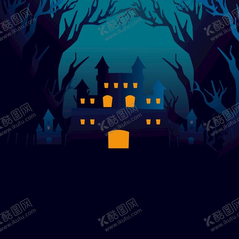编号：02387409280507088206【酷图网】源文件下载-创意简约万圣节鬼屋元素