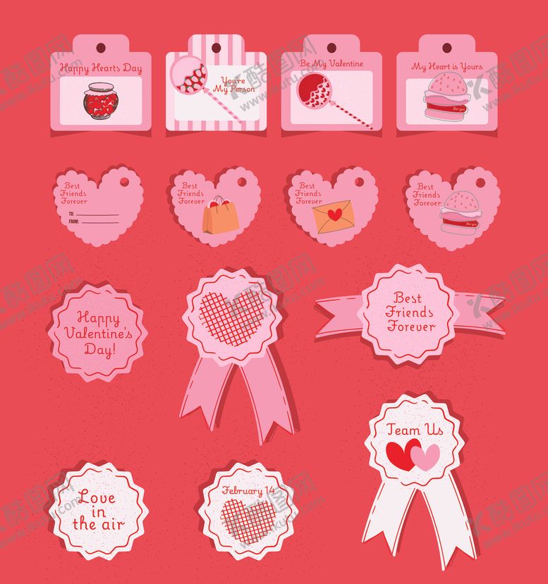 编号：17572911021216311448【酷图网】源文件下载-爱心装饰标签