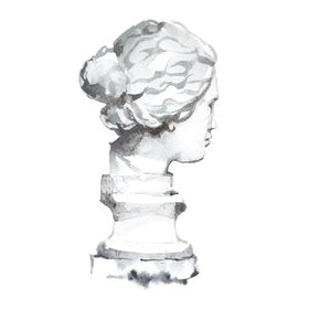 水彩绘画雕像图案