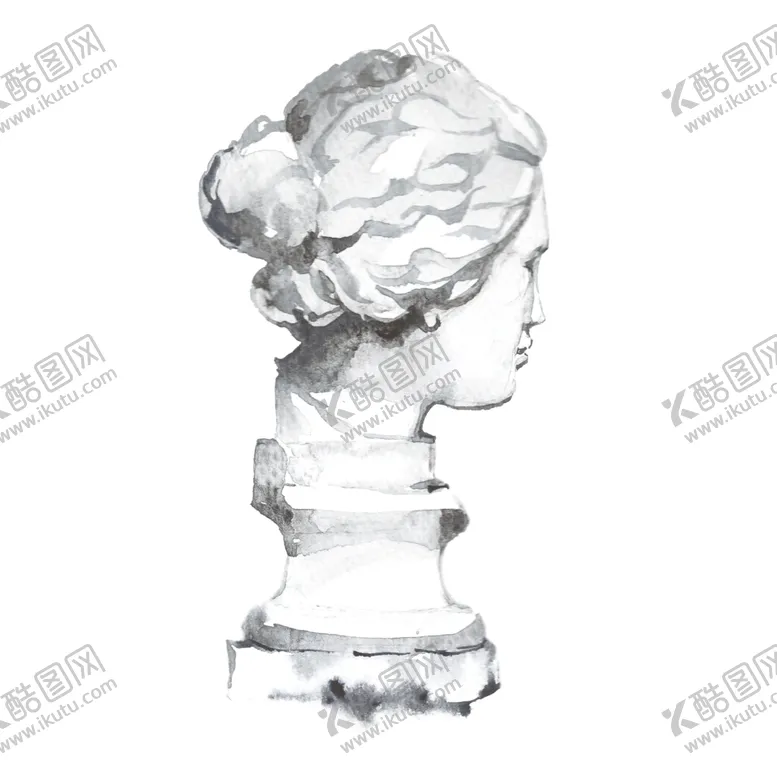 编号：77898406242132189518【酷图网】源文件下载-水彩绘画雕像图案