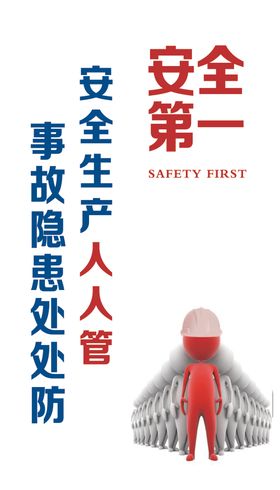 安全生产挂图安全第一3D小人
