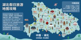湖北假日旅游地图攻略背景板