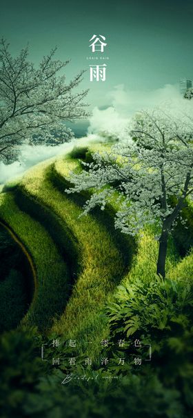 山间梯田绿意盎然