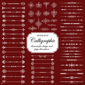 红色圣诞装饰矢量图形集