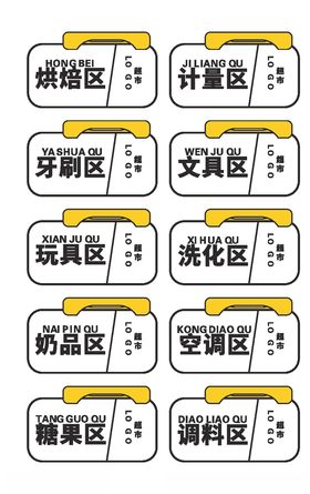 超市指示牌标识设计