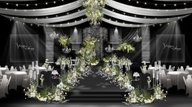 白绿水晶韩式森系婚礼现场布置