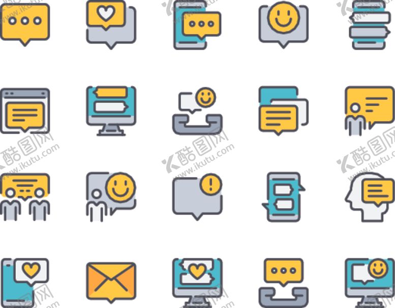 编号：78164809280116399566【酷图网】源文件下载-交流沟通图标