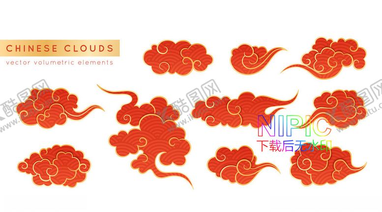 编号：91033105080803527299【酷图网】源文件下载-线条祥云云纹格式古典图片祥云