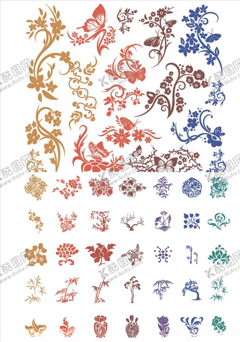 编号：95913207141530344277【酷图网】源文件下载-水墨花纹竹子