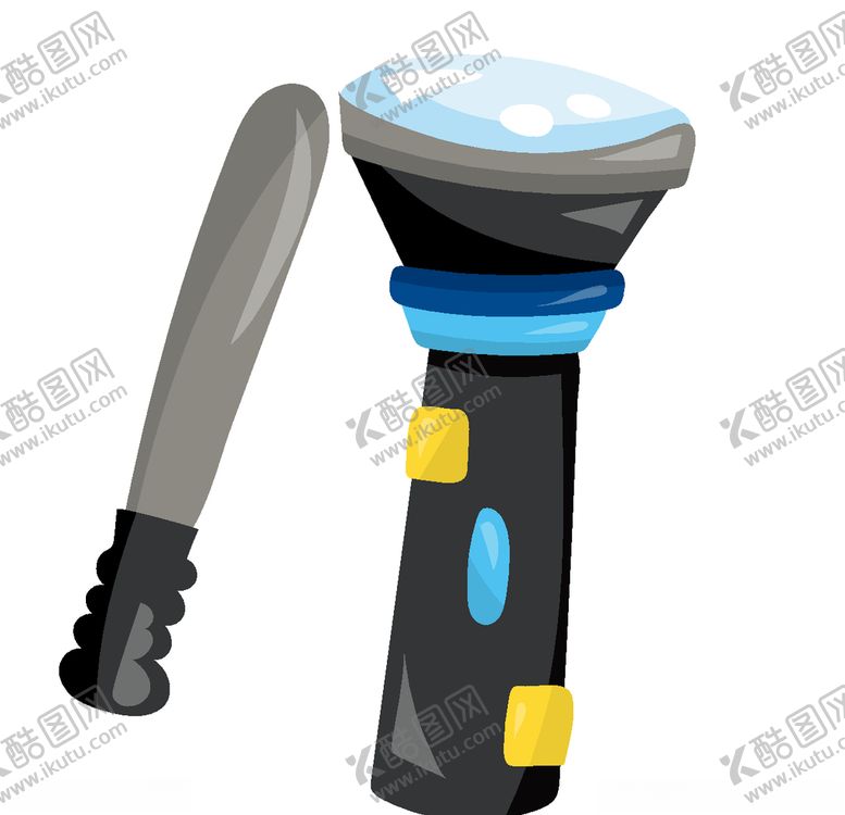 编号：27782606281928178497【酷图网】源文件下载-手电筒手绘矢量卡通形象素材