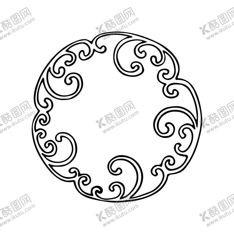 编号：38554507080843477850【酷图网】源文件下载-圆形祥云