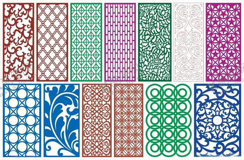 编号：66769810121958237293【酷图网】源文件下载-窗花镂空花纹屏风隔断雕花