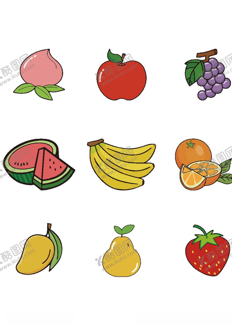 编号：40575609152255026139【酷图网】源文件下载-矢量卡通水果