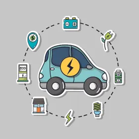 卡通新能源小车
