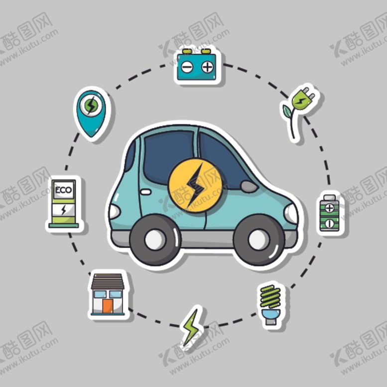 编号：61230809191417276258【酷图网】源文件下载-卡通新能源小车