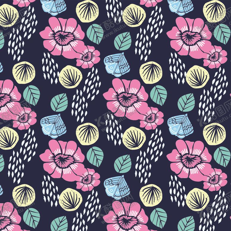 编号：53840809271621185162【酷图网】源文件下载-无缝涂鸦花纹