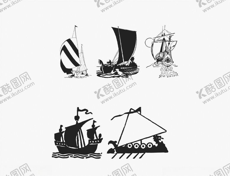 编号：95443609220605362873【酷图网】源文件下载-矢量船剪影
