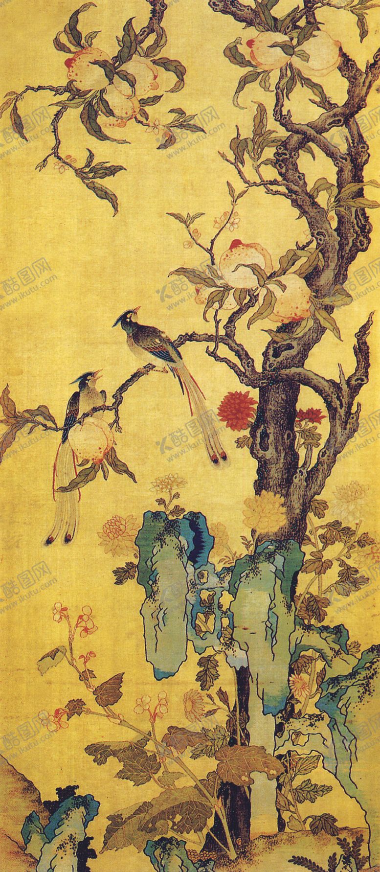 编号：86182304290536485125【酷图网】源文件下载-山石工笔画复古传统背景素材