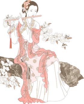 坐姿吹箫