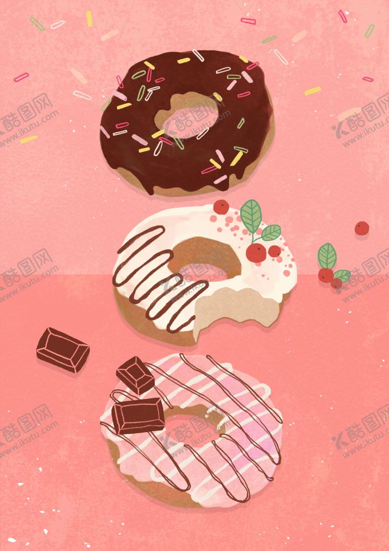 编号：73100509210740475418【酷图网】源文件下载-卡通甜甜圈
