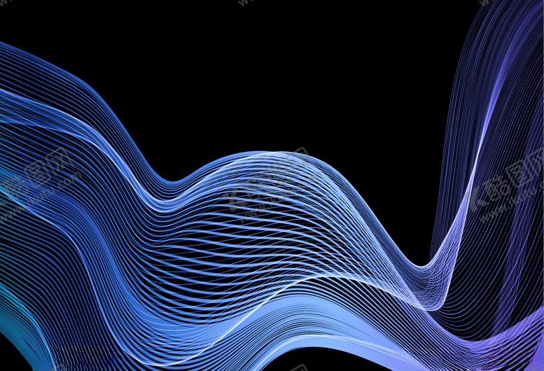 编号：42454710130520414539【酷图网】源文件下载-抽象蓝色波浪矢量线条