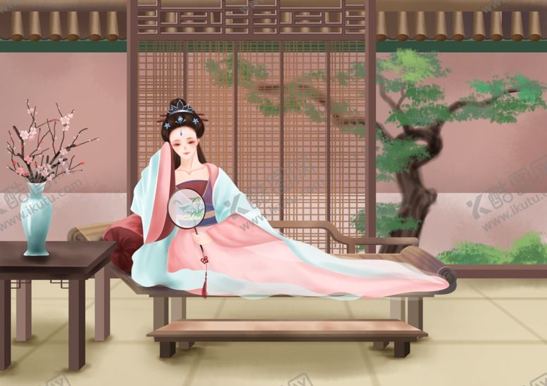 编号：80442804181113592834【酷图网】源文件下载-人物女性复古插画背景海报素材