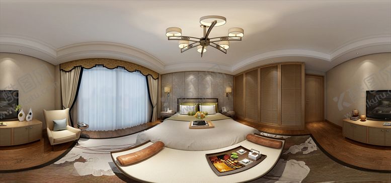 编号：81125311011114286762【酷图网】源文件下载-新中式卧室