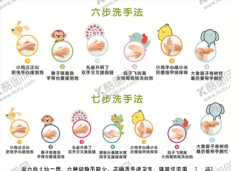 编号：33042307141819563975【酷图网】源文件下载-可爱卡通七步洗手法
